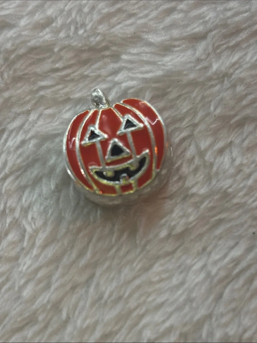 Halloween Pumpkin Enamel Charm - Orange